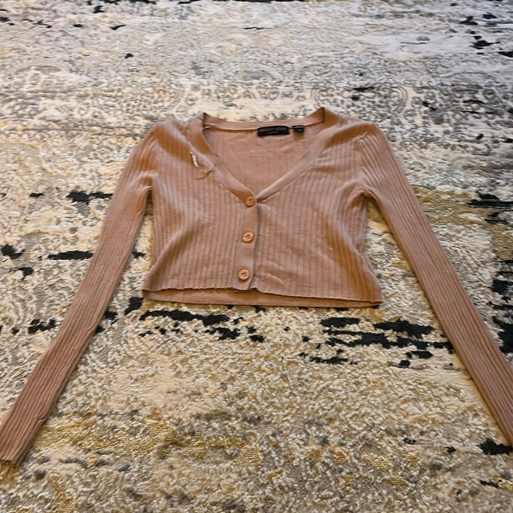 Pink Brave soul cropped long sleeve size small